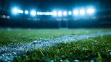 Illuminated Soccer Field at Night
