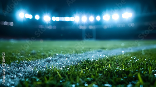 Illuminated Soccer Field at Night