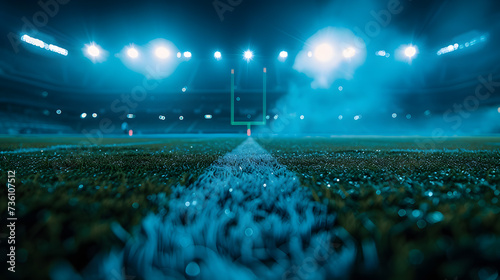 Illuminated Soccer Field at Night photo