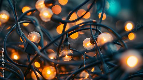 Illuminated Tree Branches Covered in Lights