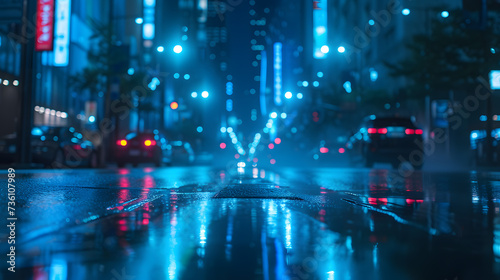 Nighttime City Street in the Rain © Ilugram