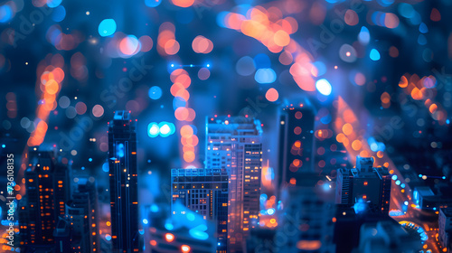 Blurry Cityscape With Vibrant Lights