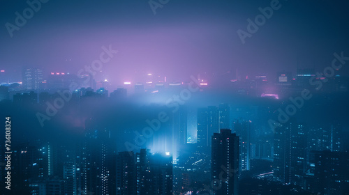 Nighttime Cityscape View From High-rise