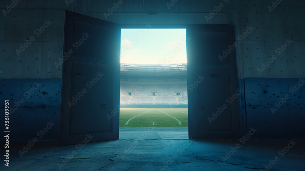 Open Door Leading to Soccer Field