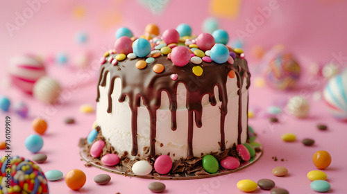 Chocolate Iced Cake With Sprinkles