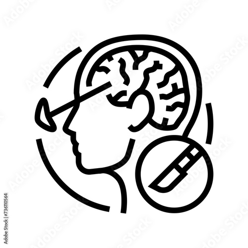 lobotomy surgery hospital line icon vector. lobotomy surgery hospital sign. isolated contour symbol black illustration