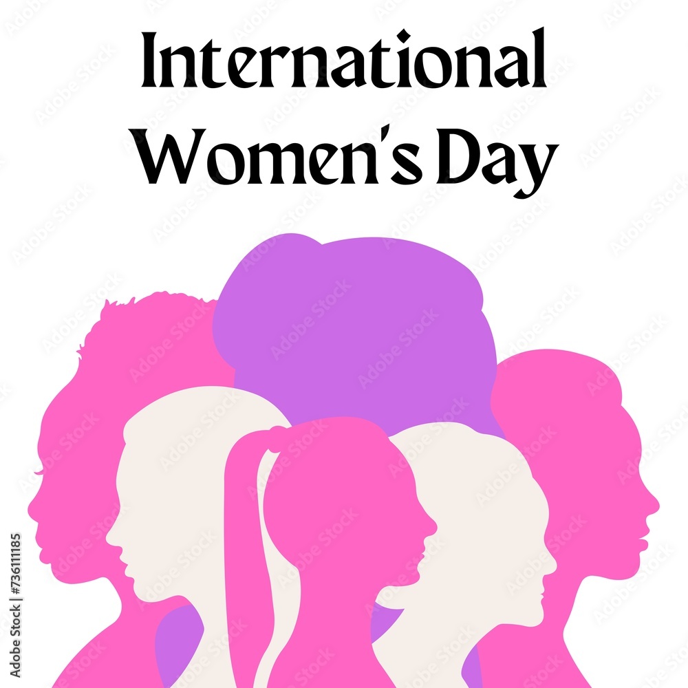 International Women's Day.  illustration  concept of gender equality and of the female empowerment movement.