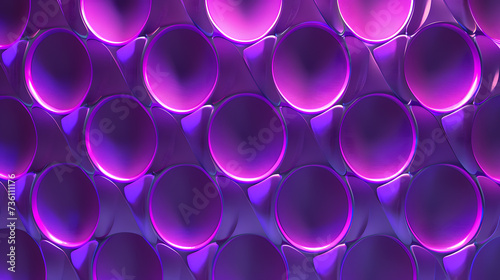 Group of Purple Cups on Wall