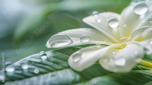 White Flower With Water Droplets