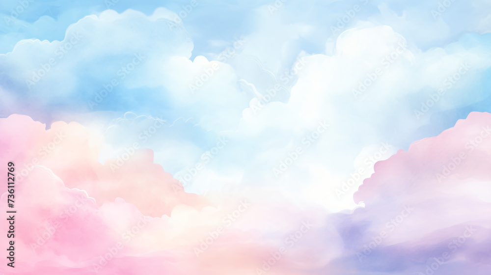 watercolor light soft color clouds background