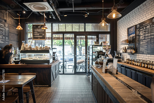 The Interior and Design of a Coffee Shop. The Modern Interior or Antique Atmosphere, Visually Expressing the Individuality and Charm of the Coffee Shop.