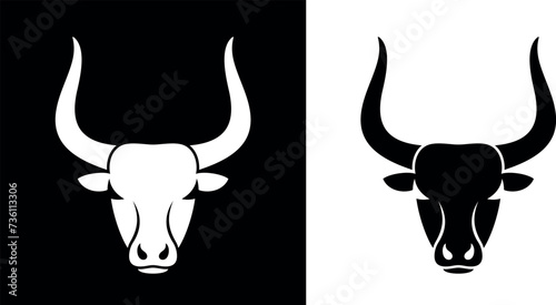 Bull head logo. Isolated bull head on white background
