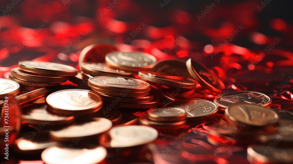 custom made wallpaper toronto digitalBackground with coins is red color.
