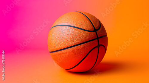 Basketball on Orange and Pink Background