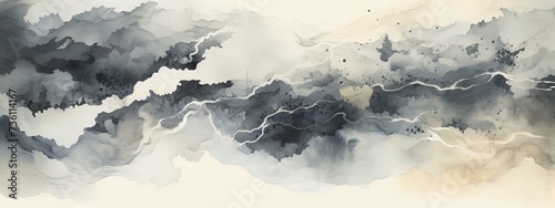 abstract map of Fukushima  duotone velvet grey and cream
