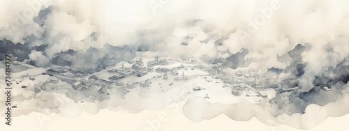abstract map of Fukushima, duotone velvet grey and cream photo
