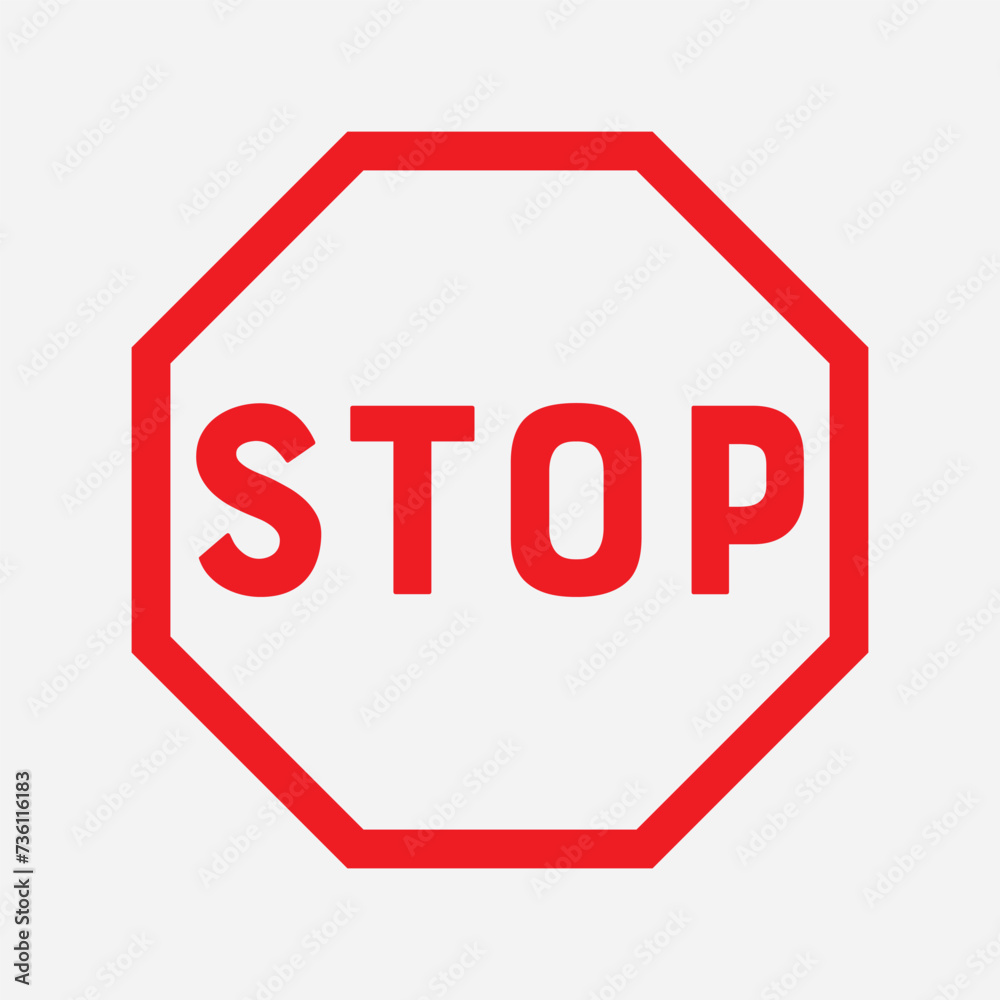 Red stop sign icon vector illustration. stop sign illustration in PNG isolated on white background Red stop sign icon vector illustration. stop sign illustration in PNG isolated on white background