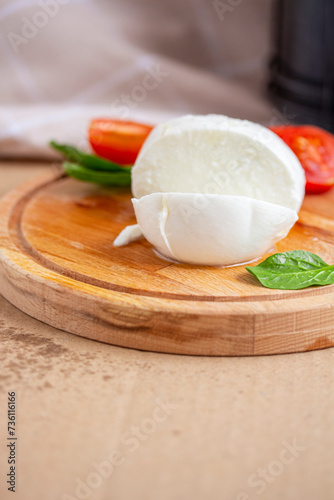 Italian mozzarella cheese close-up