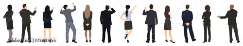 group of ethnically diverse businessmen and businesswome, back view