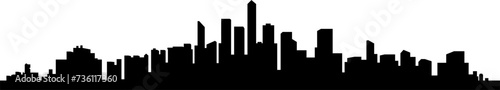 Urban cityscape silhouettes vector illustration. Night town skyline or black city buildings isolated on white background