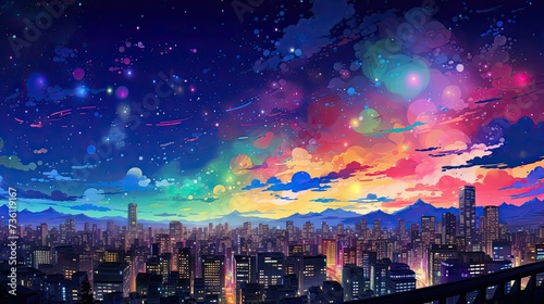Alchemy Upscaler - Low Normal Y yukisakura High quality Prompt details high quality, beautiful and fantastically designed silhouettes of colorful city buildings and landmarks due to gravitational wave