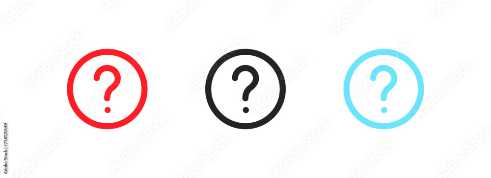 Question mark icons set. Flat, set of question marks icons. Vector icons Question mark icons set. Flat, set of question marks icons. Vector icons