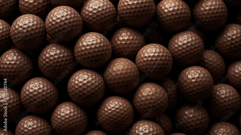 Background with golf balls in Coffee Brown color Background with golf balls in Coffee Brown color