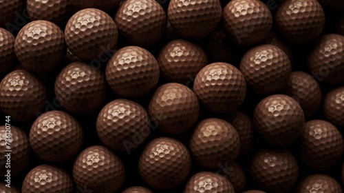 Background with golf balls in Coffee Brown color