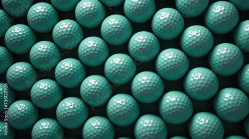 Background with golf balls in Emerald color