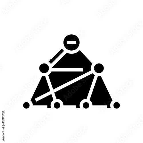 breadth first search bfs glyph icon vector. breadth first search bfs sign. isolated symbol illustration