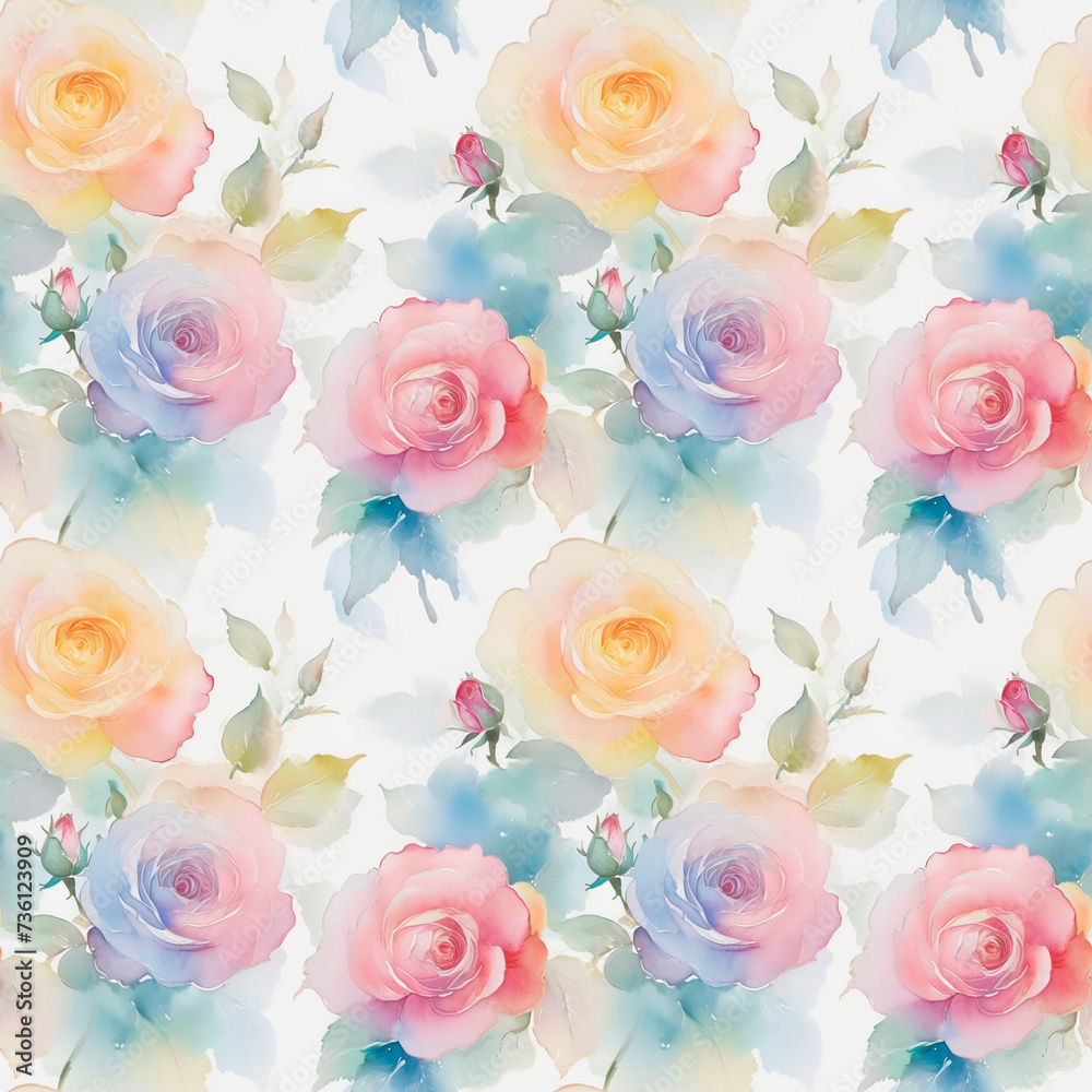 Fototapeta premium seamless watercolor floral abstract colorful wallpaper