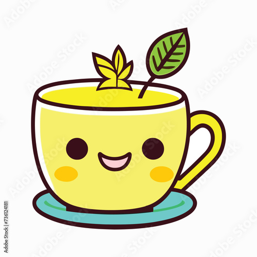 cup of tea with leaves icon