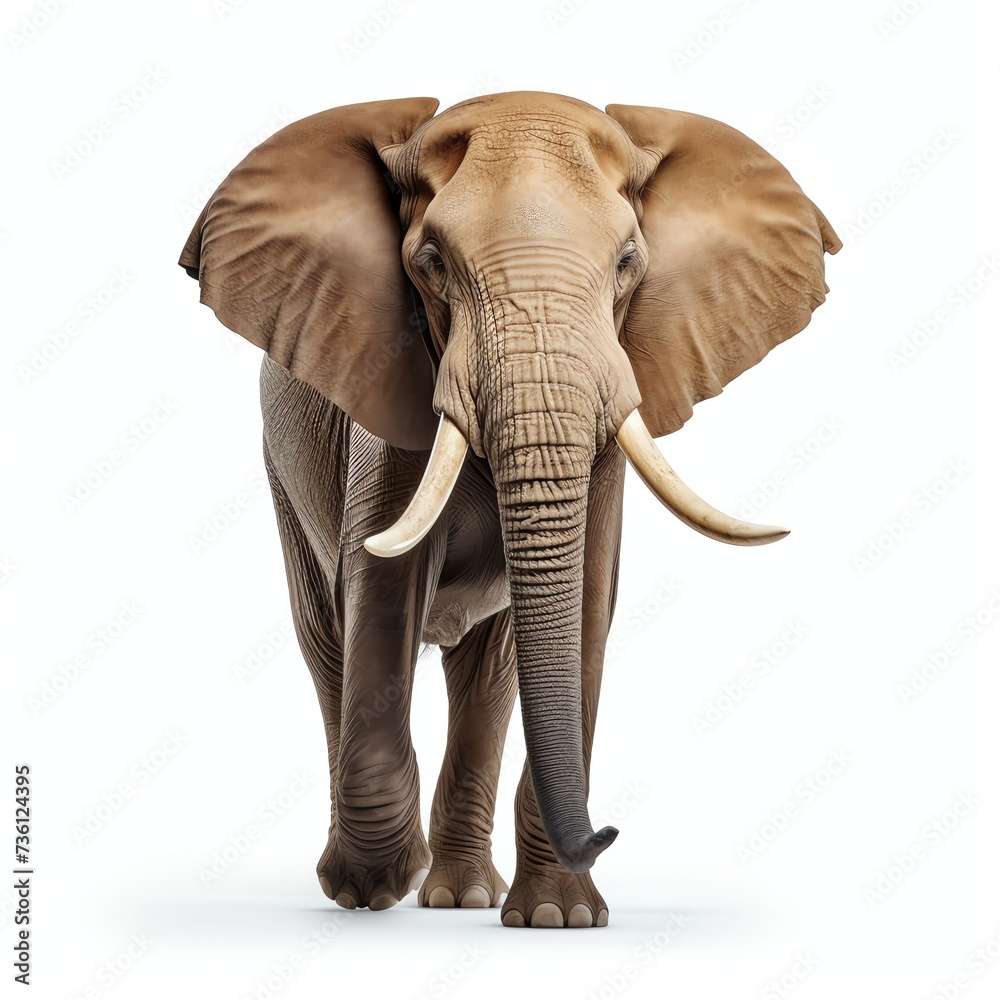 Fototapeta premium a elephas maximus, studio light , isolated on white background