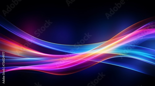 Colorful light trails with motion effect. illustration of high speed light effect on black background