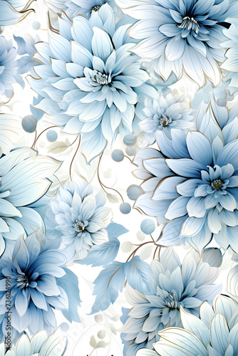 Elegant Stylized Floral Pattern: A Dance of Colors and Depth