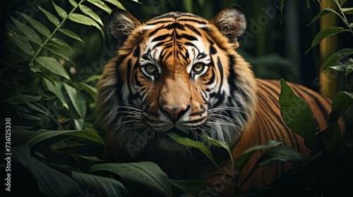Majestic Tiger Standing in Jungle