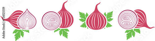 Onion logo. Isolated onion on white background