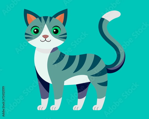 cat feline kitty kitten pussycat cartoon pretty cute vector illustration perfect beautiful amazing tabby tomcat © Gleb