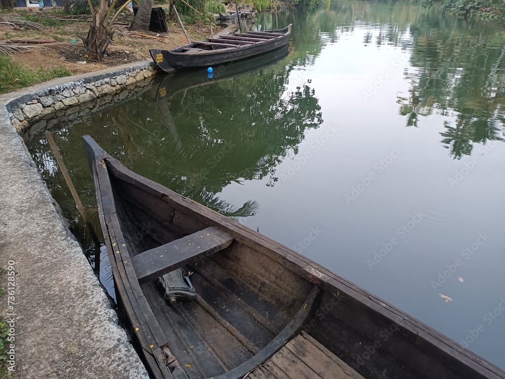A wooden vehicle used for water transport is usually called a canoe.
A wooden vehicle used for water transport is usually called a canoe.