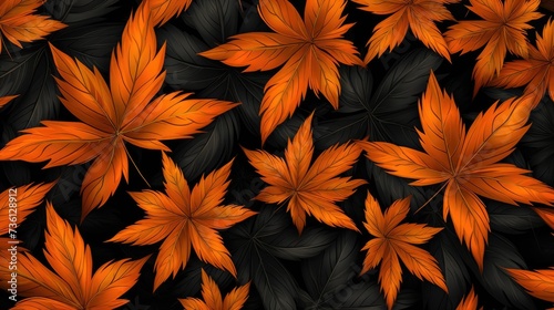 Background with Orange marijuana leaves.