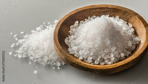 Sea salt on white background