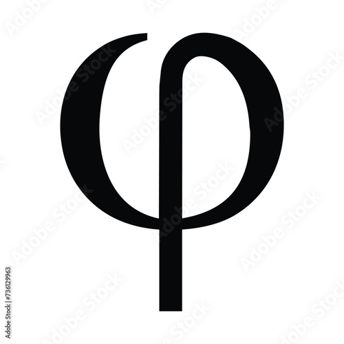 Phi greek letter , Phi symbol vector illustration photo