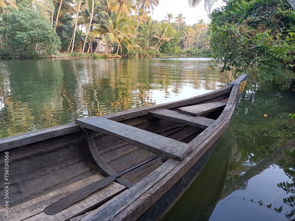 A wooden vehicle used for water transport is usually called a canoe.
A wooden vehicle used for water transport is usually called a canoe.
