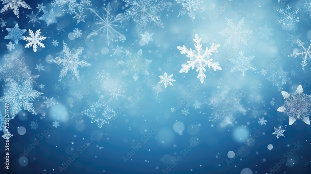 Background with snowflakes in Blue color