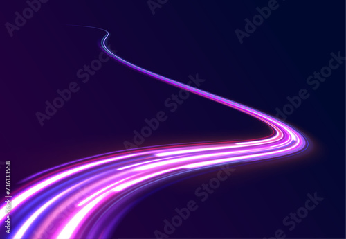 Laser beams luminous abstract sparkling isolated on a transparent background. Abstract neon color glowing lines background.	
