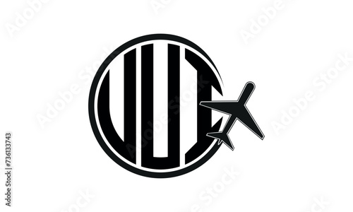 UUI three initial letter circle tour & travel agency logo design vector template. hajj Umrah agency, abstract, wordmark, business, monogram, minimalist, brand, company, flat, tourism agency, tourist