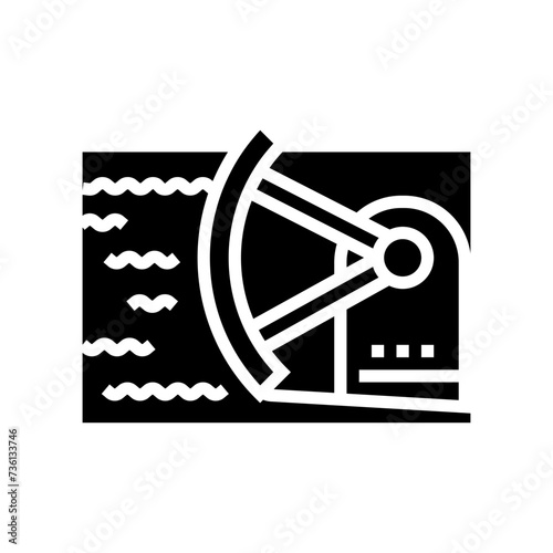 spillway gates hydroelectric power glyph icon vector. spillway gates hydroelectric power sign. isolated symbol illustration