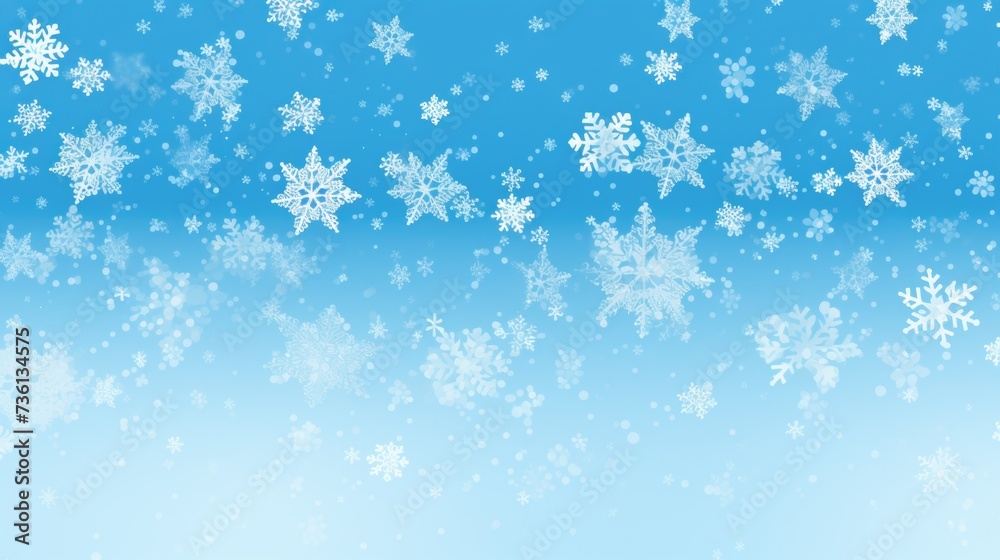 Background with snowflakes in Sky Blue color.