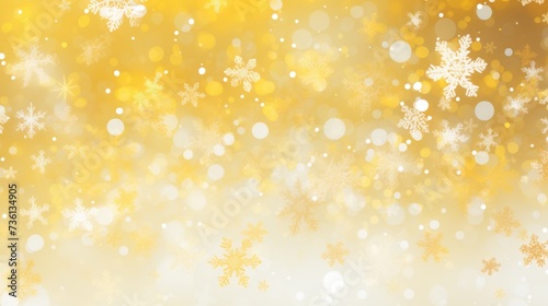Background with snowflakes in Yellow color