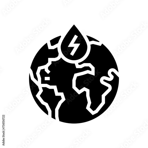 hydroelectricity globe hydroelectric power glyph icon vector. hydroelectricity globe hydroelectric power sign. isolated symbol illustration